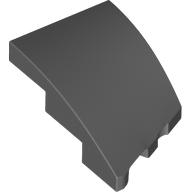 Brick Wedged, Curved 3 x 2 with Stud Notch Left in Dark Bluish Gray