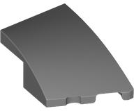 Brick Wedged, Curved 3 x 2 with Stud Notch Right in Dark Bluish Gray