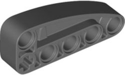 Technic Beam 2 x 5 L-Shape with Quarter Ellipse Thick in Dark Bluish Gray