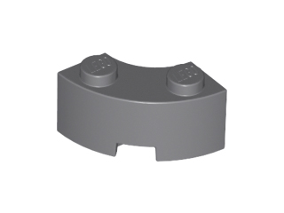 Brick Round Corner 2 x 2 Macaroni with Stud Notch and Reinforced Underside [New Style] in Dark Bluish Gray