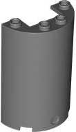 Cylinder Half 2 x 4 x 5 with 1 x 2 cutout in Dark Bluish Gray