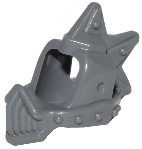 Helmet Spiked Top with Grill and Open Front and Back in Dark Bluish Gray