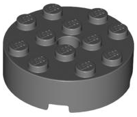 Brick Round 4 x 4 Centre Hole in Dark Bluish Gray