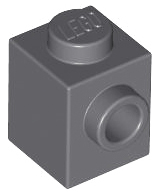 Brick Special 1 x 1 with Stud on 1 Side in Dark Bluish Gray