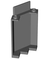 Panel 3 x 3 x 6 Corner Wall without Bottom Indentations in Dark Bluish Gray
