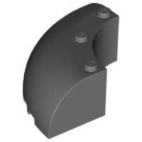 Brick Round Corner 6 x 6 x 2 in Dark Bluish Gray