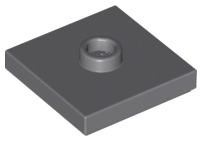 Plate Special 2 x 2 with Groove and Center Stud (Jumper) in Dark Bluish Gray