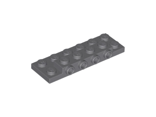 Plate Special 2 x 6 x 2/3 with 4 Studs on Side, 1 Support Wall on Bottom in Dark Bluish Gray