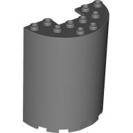Cylinder Half 3 x 6 x 6 with 1 x 2 Cutout in Dark Bluish Gray