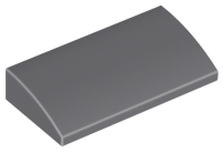 Brick Curved 2 x 4 x 2/3 No Studs, with Bottom Tubes in Dark Bluish Gray