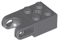 Technic Brick Special 2 x 2 with Ball Socket Wide and Axle Hole in Dark Bluish Gray