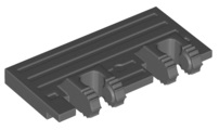 Hinge Train Gate 2 x 4 Locking Dual 2 Fingers without Rear Reinforcements, 7 Teeth in Dark Bluish Gray