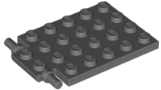 Plate Special 4 x 6 with Trap Door Hinge [Long Pins] in Dark Bluish Gray