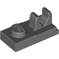 Plate Special 1 x 2, Top Clip [Split] in Dark Bluish Gray