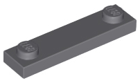 Plate Special 1 x 4 with 2 Studs, 3 Bottom Tubes in Dark Bluish Gray