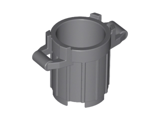 Trash Can with 4 Cover Holders in Dark Bluish Gray