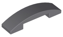 Brick Curved 4 x 1 Double, No Studs in Dark Bluish Gray