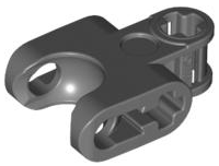 Technic Axle Connector 2 x 3 with Ball Socket, Open Lower Axle Holes in Dark Bluish Gray