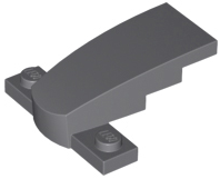 Brick Wedged, Curved 4 x 2 x 1 1/3 with 1 x 4 Base [Plain] in Dark Bluish Gray