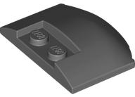 Brick Round 3 x 4 x 2/3 Triple Curved with 2 Sunk Studs in Dark Bluish Gray