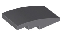 Brick Curved 4 x 2 No Studs in Dark Bluish Gray