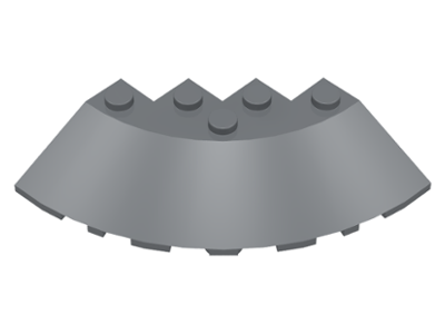 Brick Round Corner 6 x 6 with 33° Slope and Facet Cutout in Dark Bluish Gray