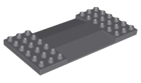 Duplo Plate 6 x 12 with Centre Ramp in Dark Bluish Gray