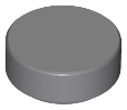 Tile Round 1 x 1 in Dark Bluish Gray