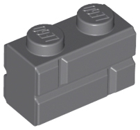 Brick Special 1 x 2 with Masonry Brick Profile in Dark Bluish Gray