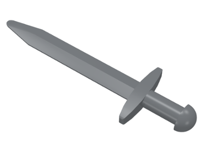 Weapon Sword / Greatsword Pointed with Thin Crossguard in Dark Bluish Gray