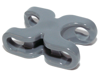 Large Figure Skeletal, Connector, 2 x 3 with Two Ball Sockets, Rounded Ends in Dark Bluish Gray