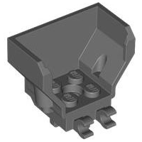 Cockpit 4 x 2 x 3 with Pin Hole, and 2 Clips in Dark Bluish Gray