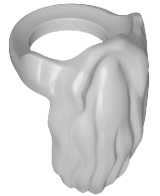 Minifig Neckwear Beard, Rounded End [Gandalf] in Light Bluish Gray