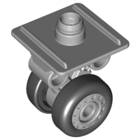 Duplo Airplane Landing Gear with Two Wheels Type 2 in Light Bluish Gray