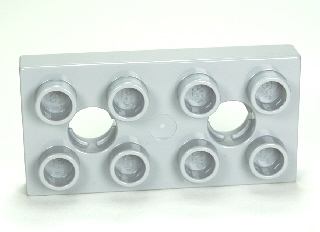 Duplo Plate 2 x 4 with 2 Holes with Locking Ridges in Light Bluish Gray