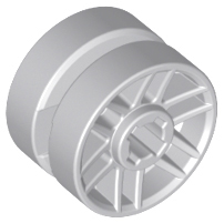 Wheel 14mm D. x 9.9mm with Centre Groove, Fake Bolts and 6 Spokes in Light Bluish Gray