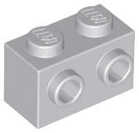 Brick Special 1 x 2 with 2 Studs on 1 Side in Light Bluish Gray