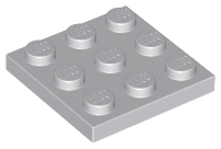 Plate 3 x 3 in Light Bluish Gray
