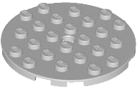 Plate Round 6 x 6 with Hole in Light Bluish Gray