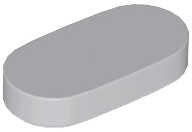 Tile Round 1 x 2 in Light Bluish Gray