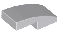 Brick Curved 2 x 1 No Studs [1/2 Bow] in Light Bluish Gray