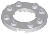 Plate Round 4 x 4 with 2 x 2 Round Opening in Light Bluish Gray