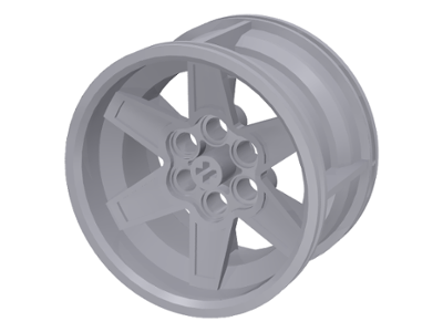 Wheel 56 x 34 Technic Racing Medium with 6 Pin Holes in Light Bluish Gray