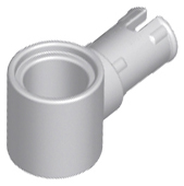 Technic Pin Connector Hub with 1 Pin with Friction Ridges Lengthwise in Light Bluish Gray