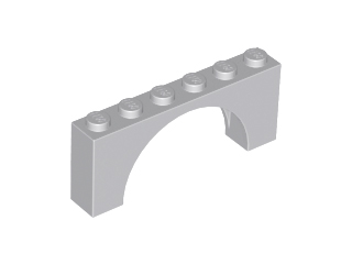 Brick Arch 1 x 6 x 2 - Thin Top without Reinforced Underside [New Version] in Light Bluish Gray