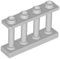 Fence Spindled 1 x 4 x 2 [4 Top Studs] in Light Bluish Gray