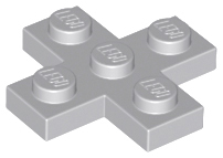 Plate 3 x 3 Cross in Light Bluish Gray