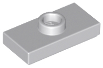 Plate Special 1 x 2 with 1 Stud with Groove and Inside Stud Holder (Jumper) in Light Bluish Gray