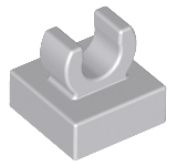 Tile Special 1 x 1 with Clip with Rounded Edges in Light Bluish Gray
