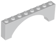 Brick Arch 1 x 8 x 2 Raised in Light Bluish Gray